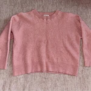 Madewell 100%Cashmere Women's cropped  Sweater rosepink 3/4 sleeves